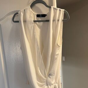 Elegant Cream Sleeveless Blouse